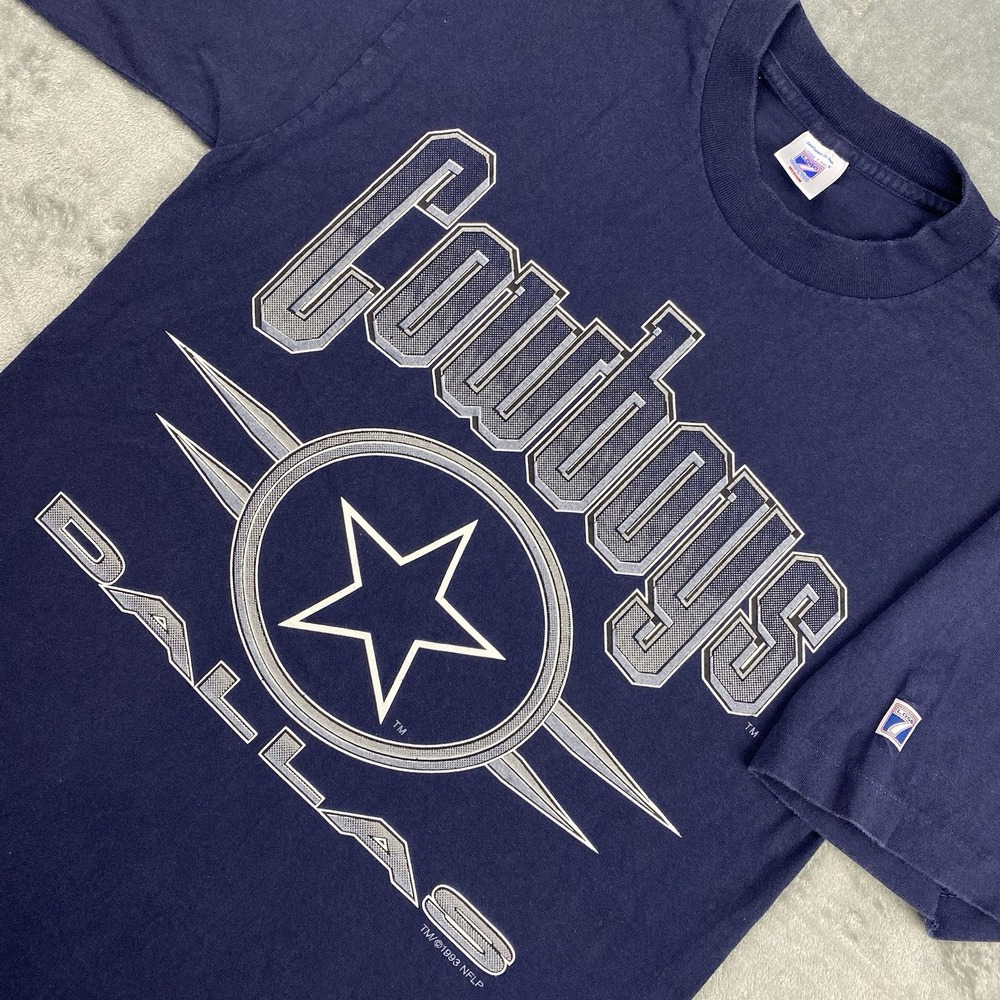 Vintage Dallas Cowboys Shirt‎ Mens Size M Blue 90s Logo 7 Graphic Single Stitch